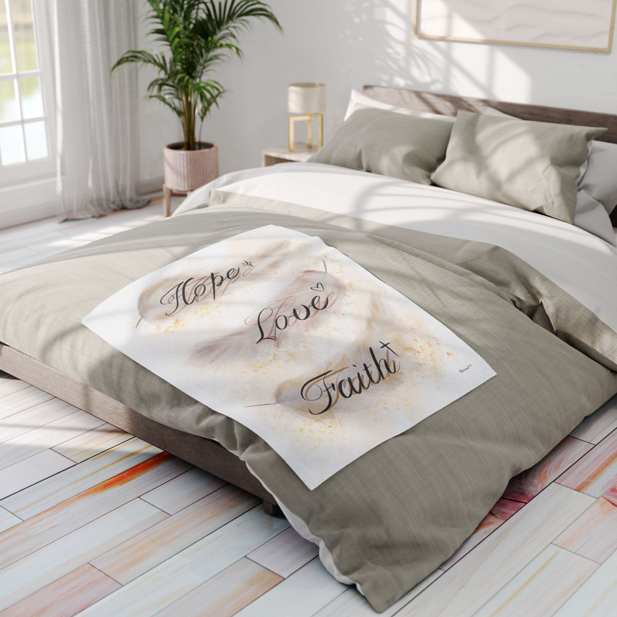 Fleece Blanket - Hope, Love, Faith