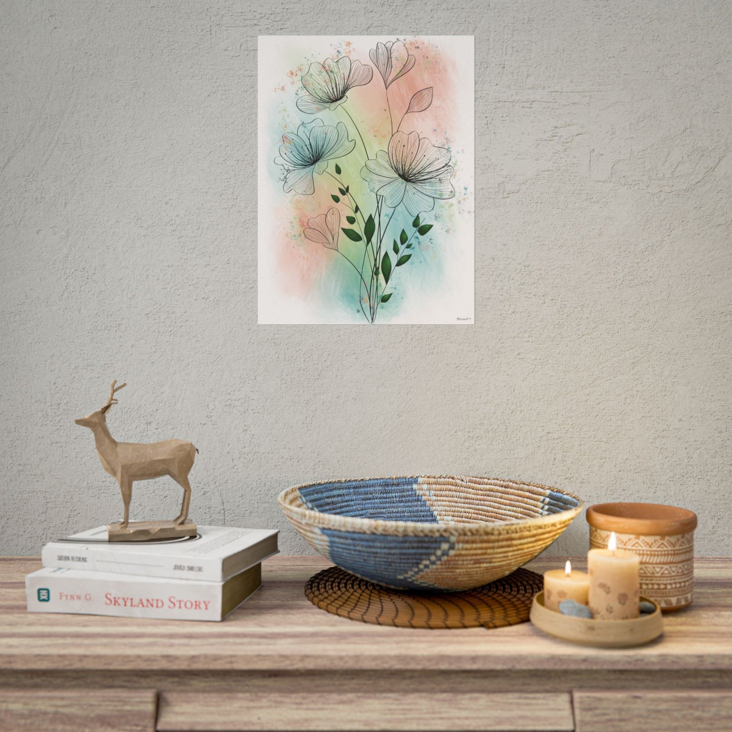 Póster - Flores Pastel