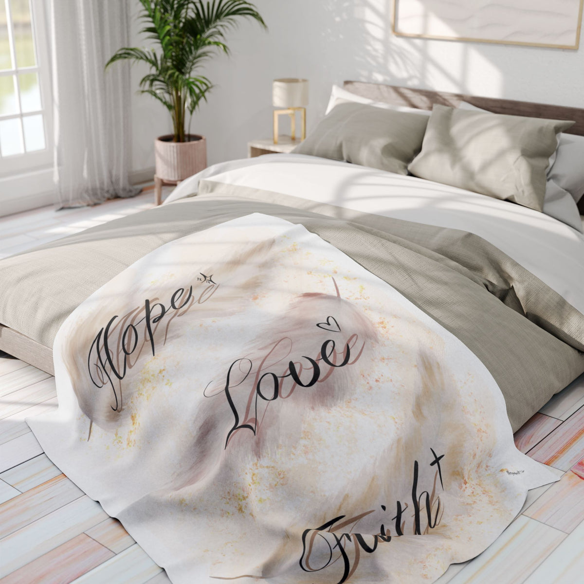 Fleece Blanket - Hope, Love, Faith