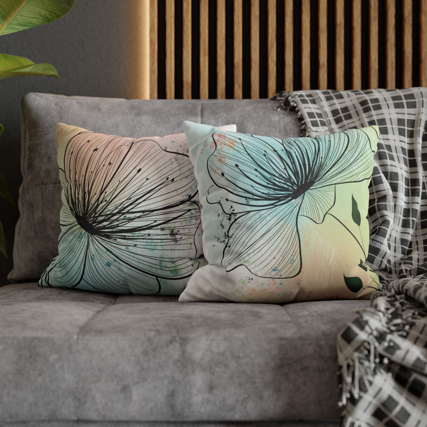 Funda de almohada - Flores pastel