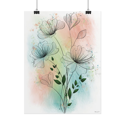 Poster - Pastel Flowers