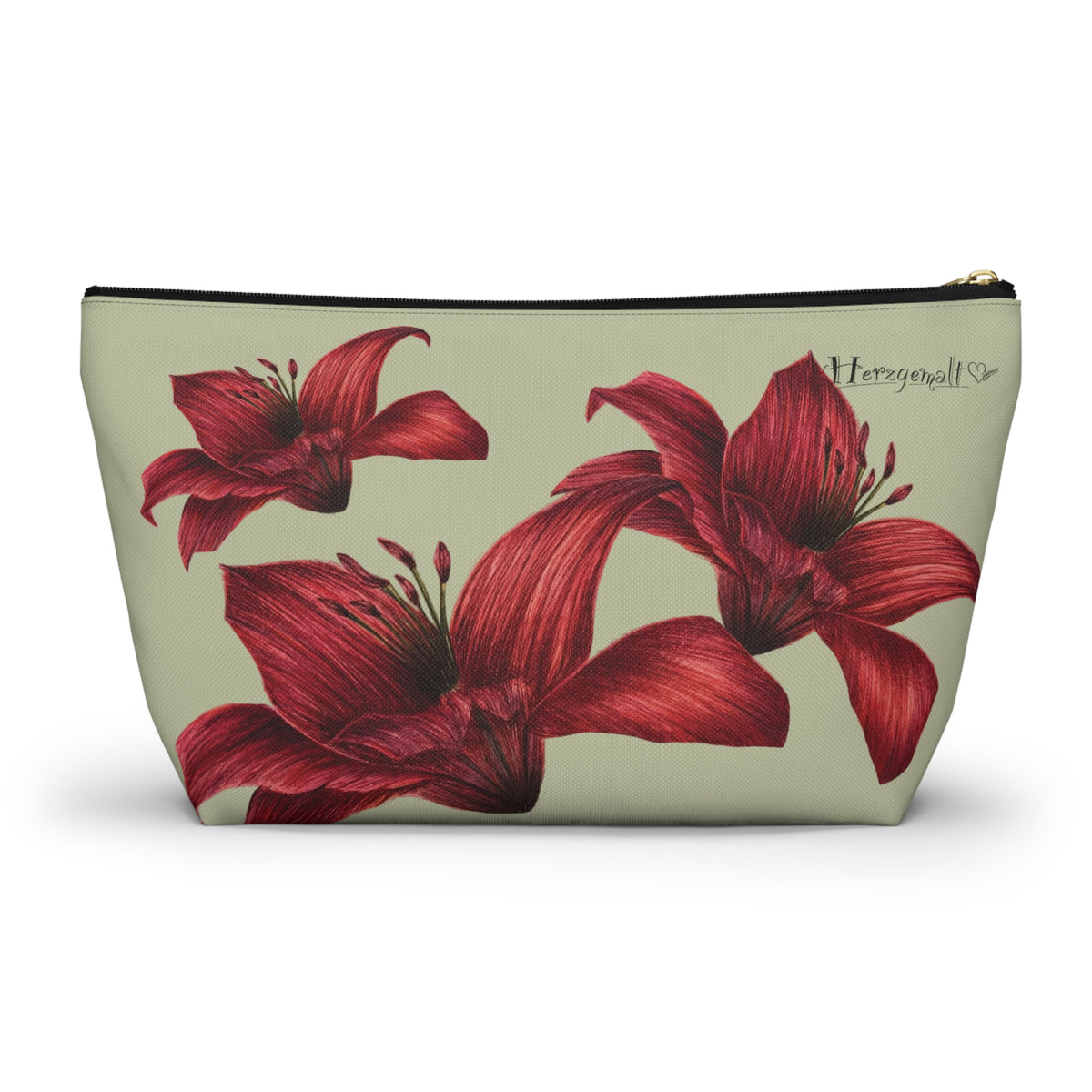 Makeup Bag - Red Lilies