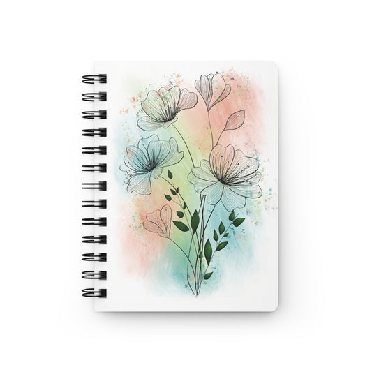 Spiral Notebook - Pastel Flowers